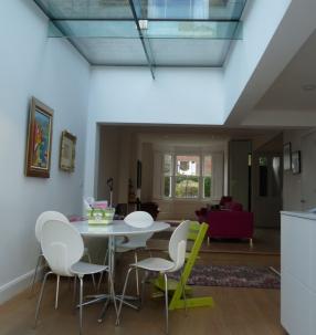 View of dining area with glazing above